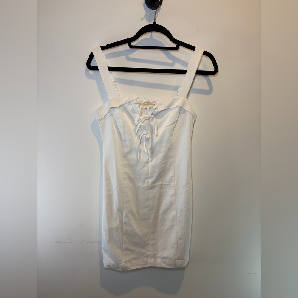MINKPINK White Lace-Up Strap Mini Dress